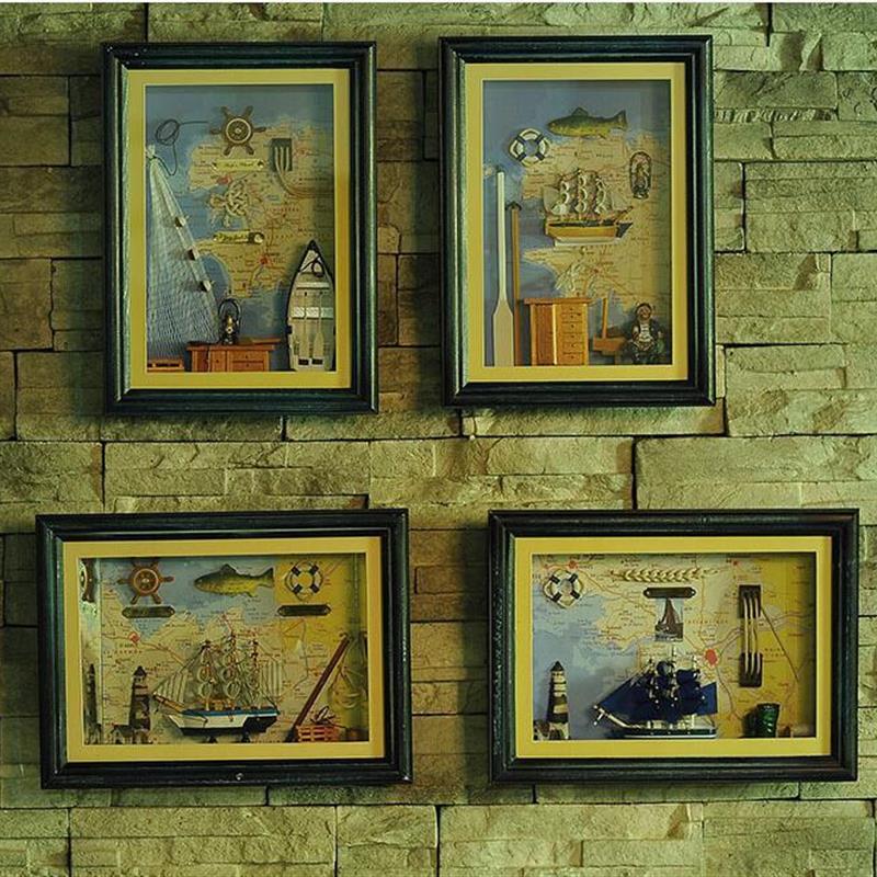 地中海风儿童房简约挂画挂框立体画装饰挂画家居饰品墙壁饰品挂画图片