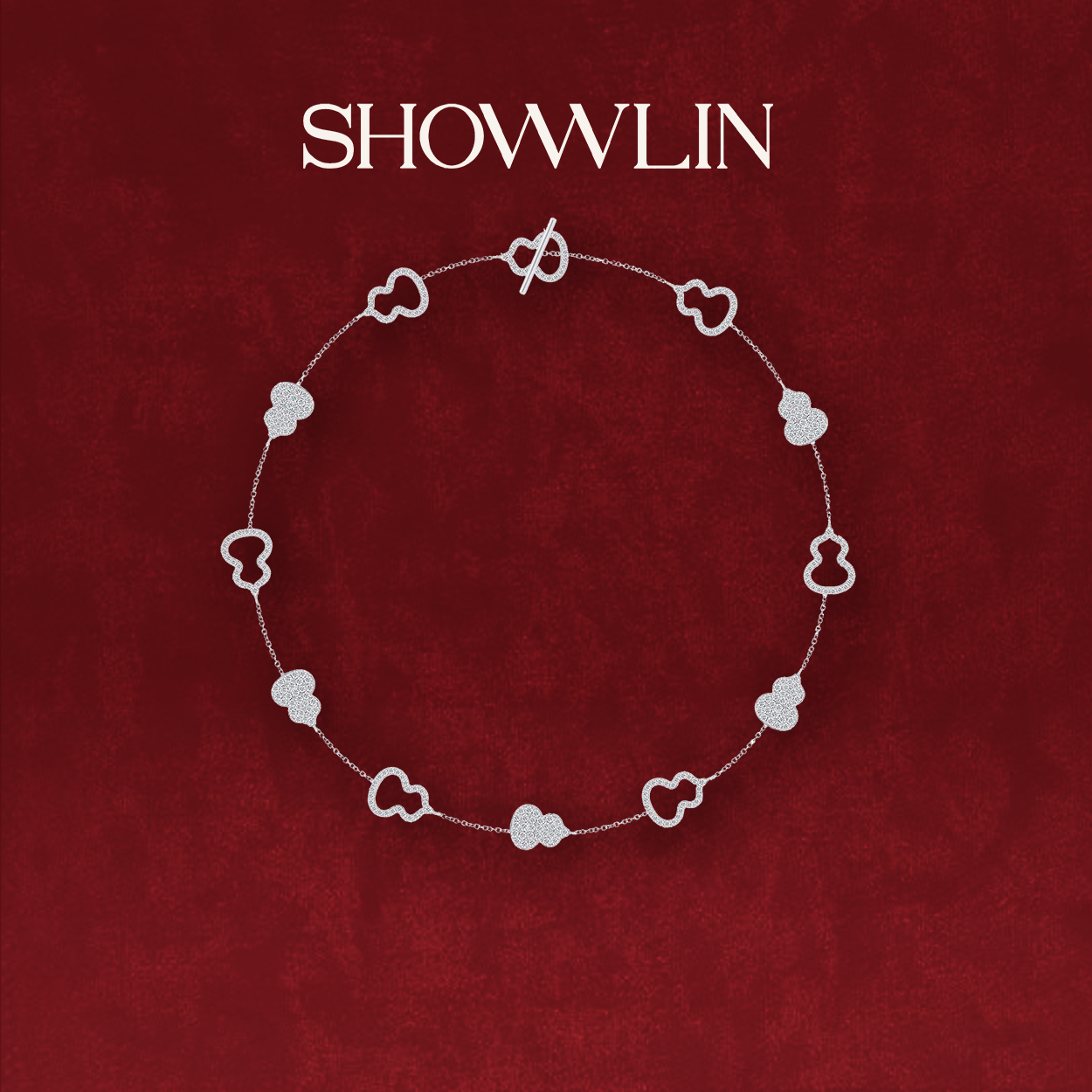 SHOWNLIN秀林 多宝葫芦短项链女高级原创设计满钻镶嵌颈链