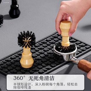 咖啡机手柄粉碗清洁毛刷吧台残粉尼龙刷子粉碗量杯二次分水网刷