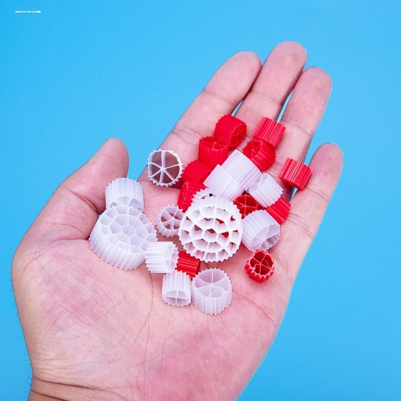 流化床填料红色K1翻滚滤材污水处理挂膜培菌鱼缸鱼塘水族养殖填料