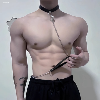 铃铛项圈牵引绳女颈带情调颈圈锁骨链脖子项链项圈chocker狗链m女