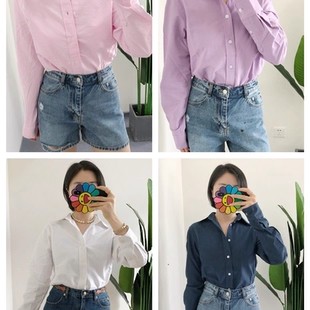 买手店 女款经典版牛津棉衬衫长袖通勤百搭 可内搭