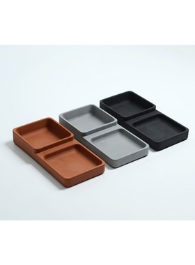 礼枝丨极简主义清水混凝土子母托盘首饰收纳盒桌面办公收纳托盘