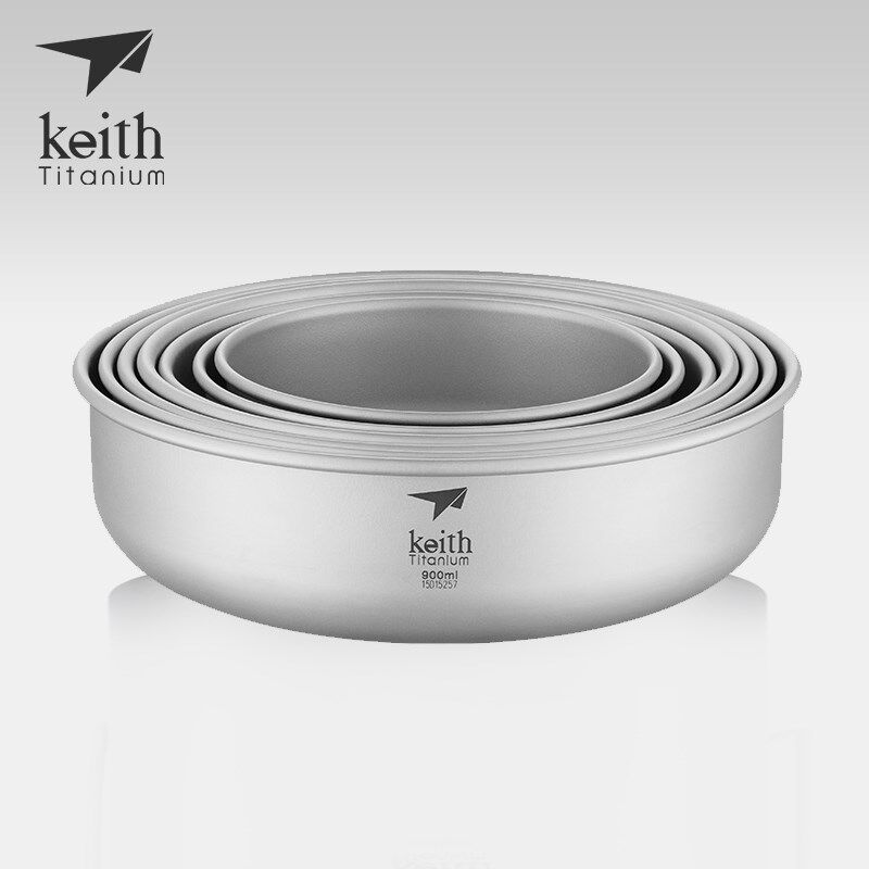 keith铠斯钛碗钛饭碗户外饭盒纯钛露营便携式碗野外餐具野餐套装
