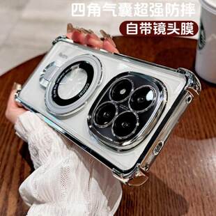 磁吸带支架适用小米redmi红米note15pro+手机壳透明note14加十外壳redminote13新款12全包防摔11tpro软壳2025