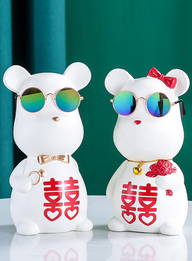 创意情侣现代玄关摆件新婚客厅家居装饰品结婚礼物送新人新婚礼品