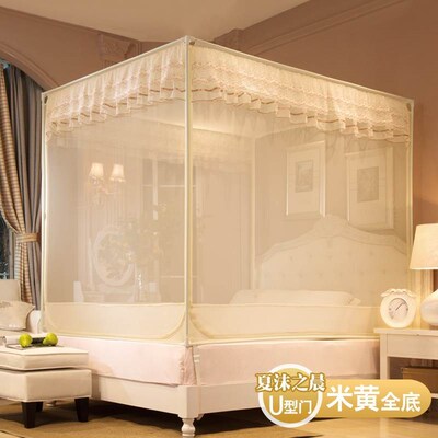 儿童防摔蚊帐家用免安装拉链婴儿加厚蒙古包2023新款卧室高级纹账