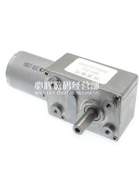双轴GY370 自锁力强轮涡轮蜗杆6V 12V24v 大扭力直流减速电机