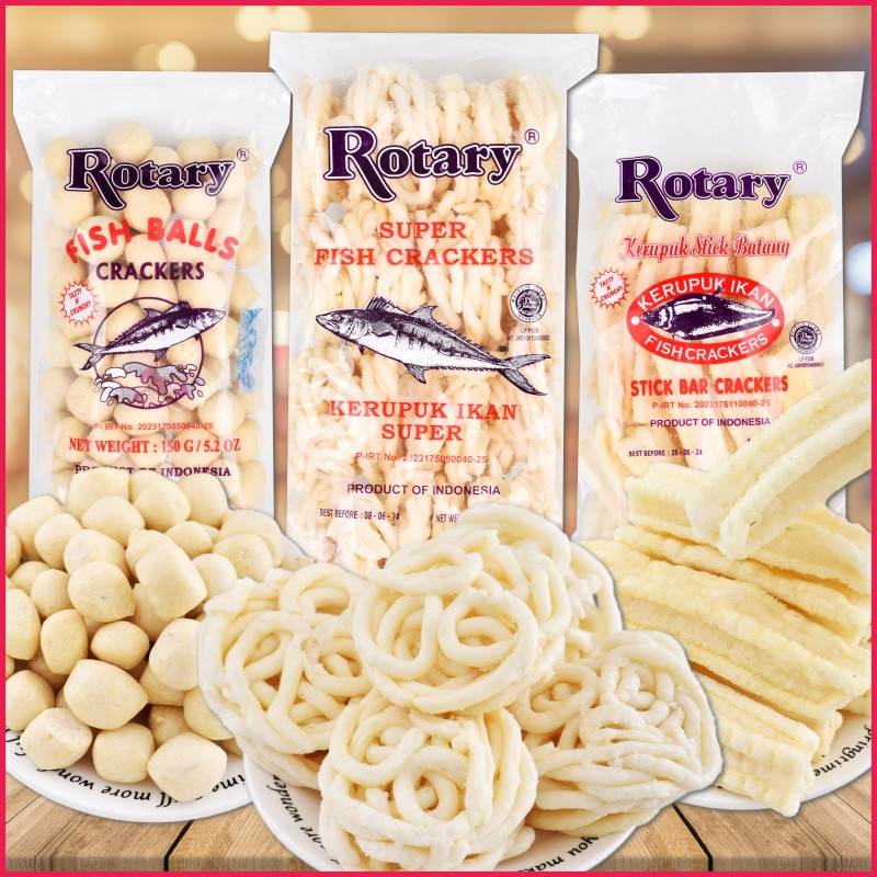 印尼特色小吃Rotary Kerupuk巨港鱼饼鱼条鱼球波蒜味薯片膨化零食