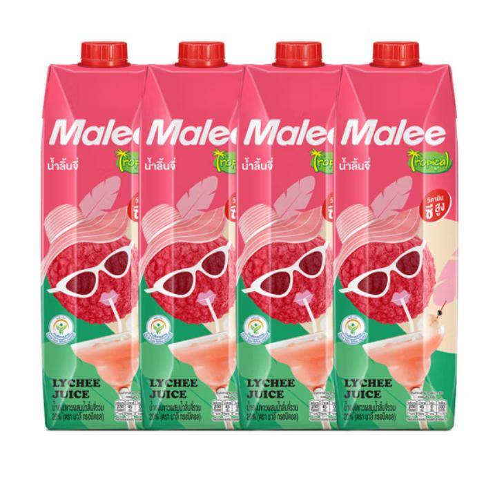 泰国玛丽Malee白葡萄荔枝复合果汁饮料1Lx4瓶量贩装 奶茶原料