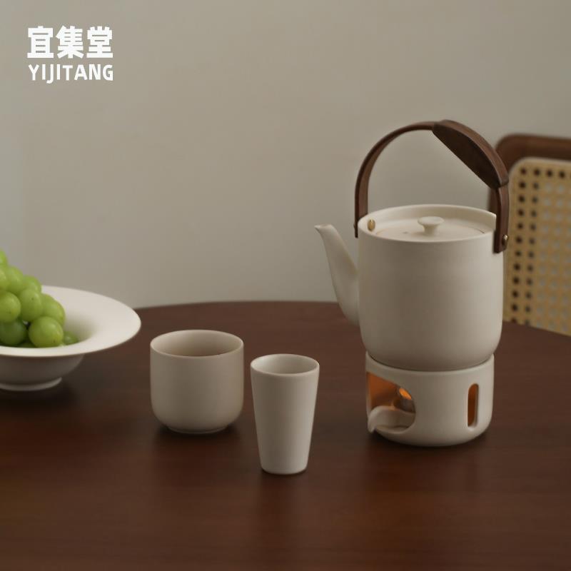 宜集堂INS中古提梁茶壶套装陶瓷温茶围炉小型泡茶大容量家用茶具