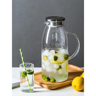 玻璃冷水壶大号3L防爆耐热家用耐高温大容量加厚盛凉白开水瓶套装