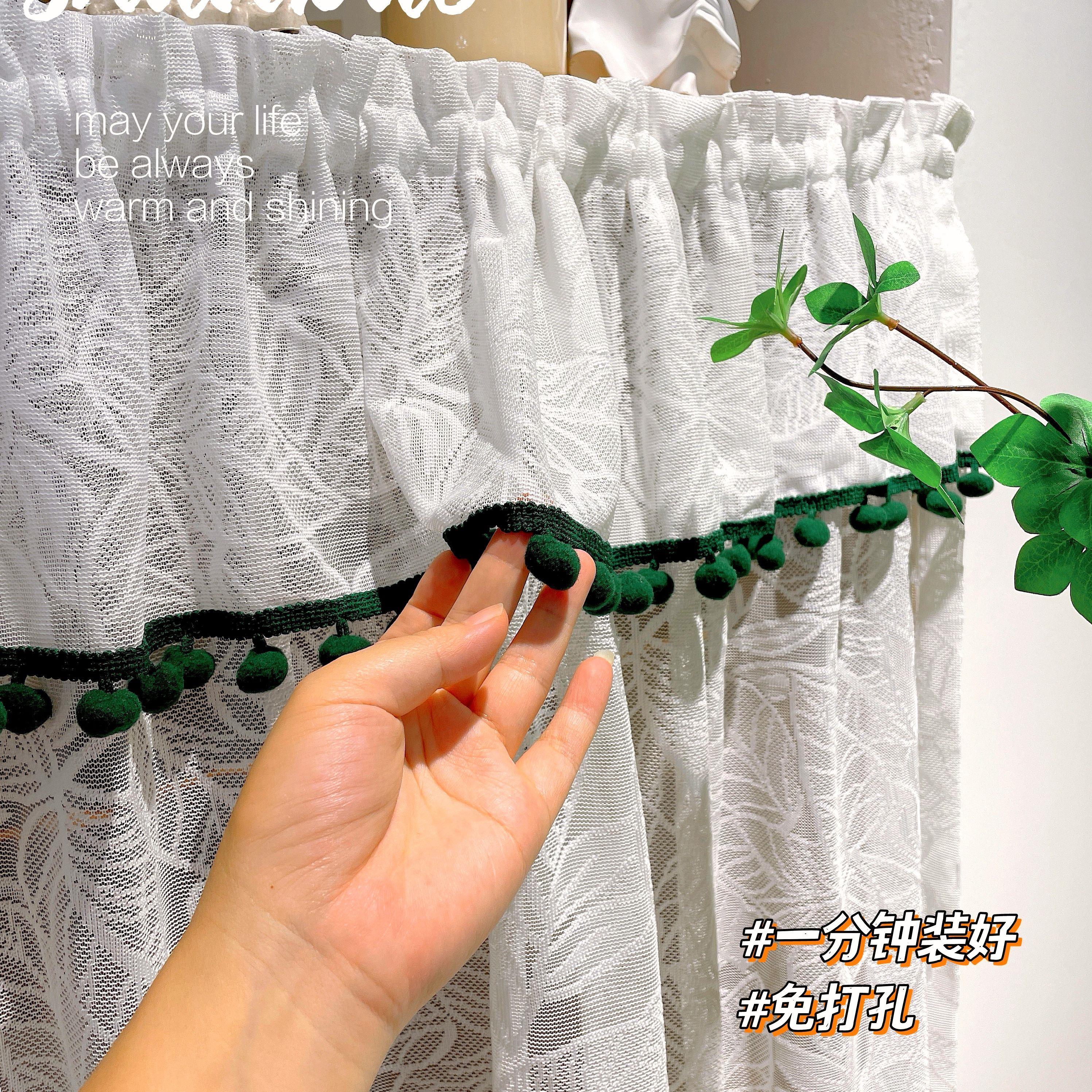 法式免打孔粘贴轨道橱柜衣柜遮挡帘书架置物架杂物遮丑帘衣柜窗帘