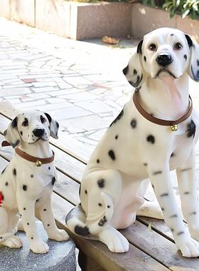 创意树脂可爱桌面假狗仿真狗大号斑点狗模型进门摆件落地宠物饰品