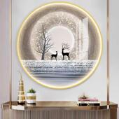 星空鹿圆457装 形led麋饰画画客厅发光灯现代简约走廊挂画玄关墙壁