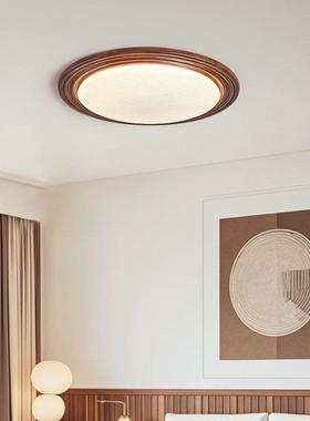 式中古风卧室蚕丝实木护眼法吸顶房灯复古主卧儿童灯84296房间书