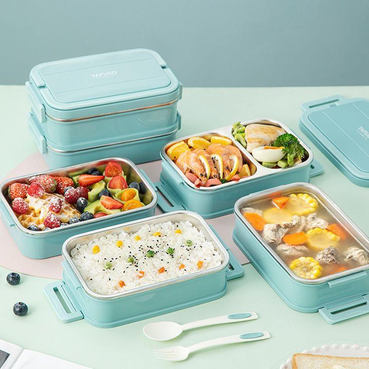 保温饭盒层餐盘不钢当学生924上班族简锈约分格便携便多盒多层