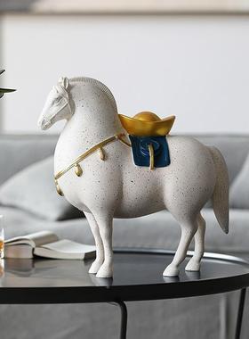 新上中式朝马有钱陶瓷摆件客唐厅电视办柜酒柜公室桌面-摆件装饰