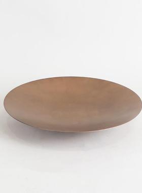 造新古中式仿铜盆DZPZ景花器苔藓花器件售楼处展摆厅中古果盘饰品