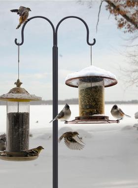 喂鸟器支架灯串支架牧羊杆带台地插3543电线撑支花园露后院叉杆杆