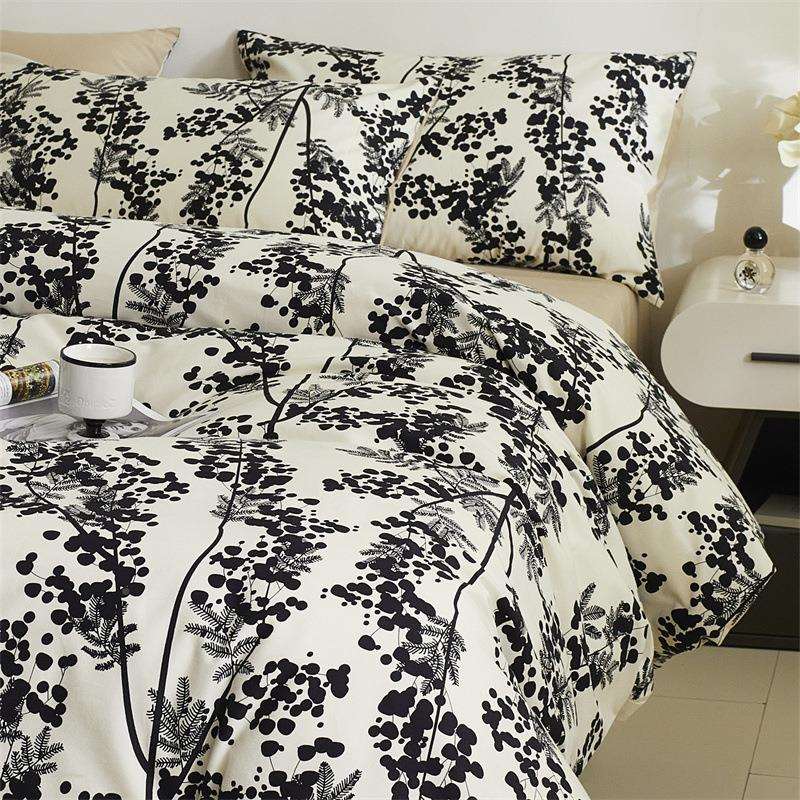 田园风A类全棉活性瓷毛件套纯棉加厚床单被套秋冬QDS床陶品四套件