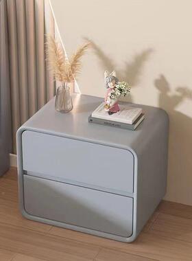 实木床头极柜小FUC型纳床边柜网温红奶油风馨卧室简轻收奢现代超