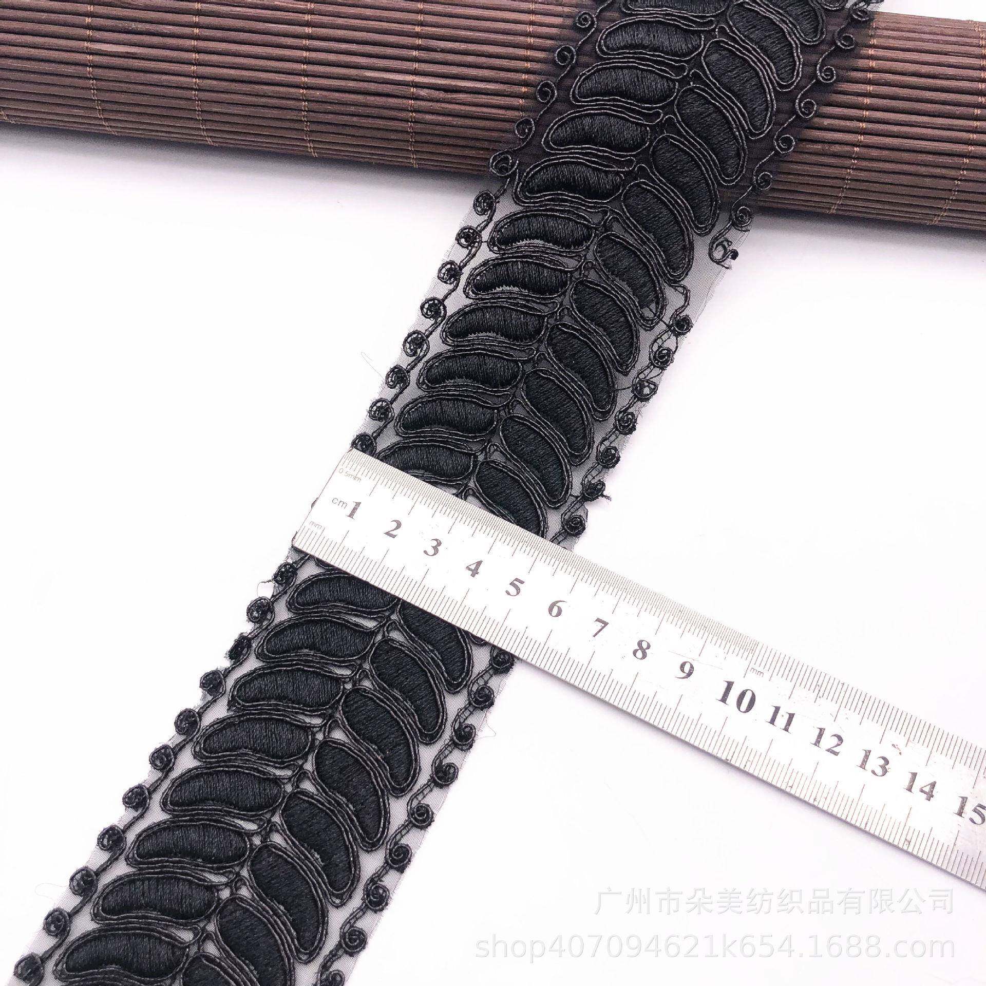 2020欧纱底刺绣花花边家特种机车骨根绣花股线边条码厂直供2026