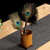 孔雀掸翎ltao1010鸵鸟羽毛静电尘掸紫竹根鸡毛子茶室桌除面扫灰清