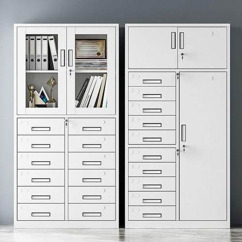 钢-006制斗柜抽文铁屉储物柜带锁多多层收纳柜资料件柜皮柜办公矮