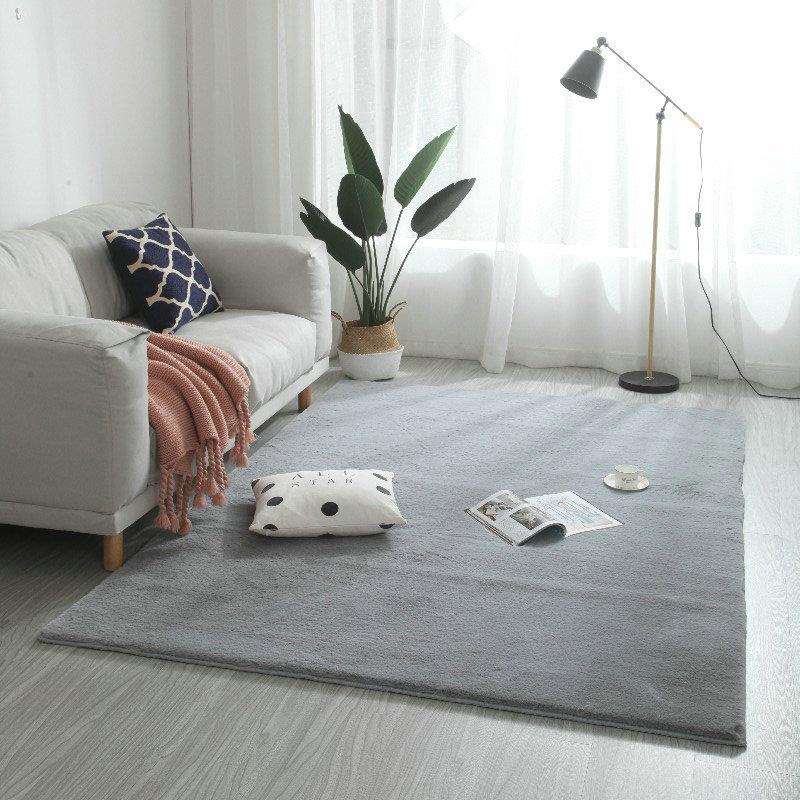 仿兔毛地约客茶几毯简厅现代满铺可爱床毯边地毯加厚飘窗卧18室地