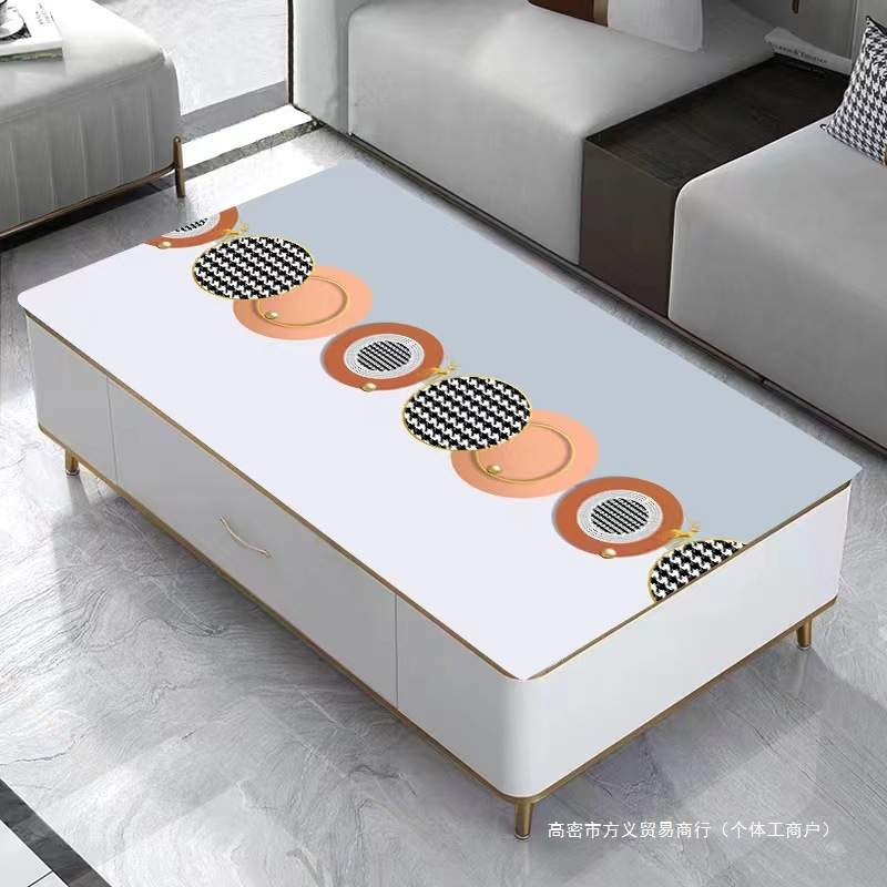 茶几桌布防水防油皮革桌垫加厚免洗不透明长方形台布茶几垫