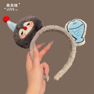 PondPhuwin同款毛绒发箍女2025新款企鹅卡通头饰ins风拍照神器