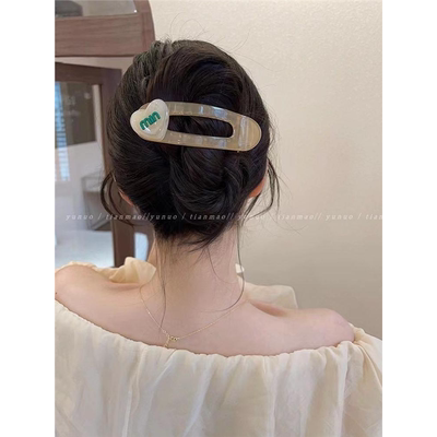 韩系简约发夹女后脑勺