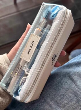 日系痛包笔袋轻奢小众极简风初高中学生文艺双层文具收纳袋铅笔盒小众设计多功能文具袋初中学生大容量简约