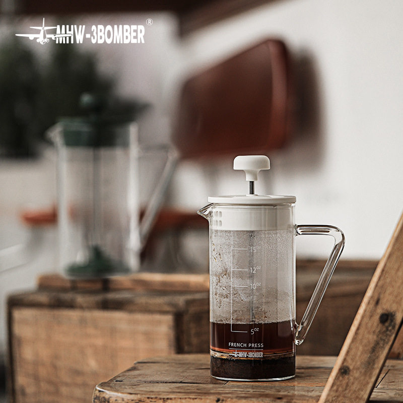 MHW-3BOMBER轰炸机Gimme法压壶 玻璃法式滤压咖啡壶 冲茶器450ml