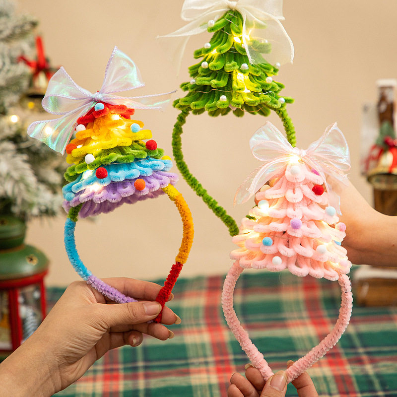 3D新款圣诞树发箍发卡头饰手工