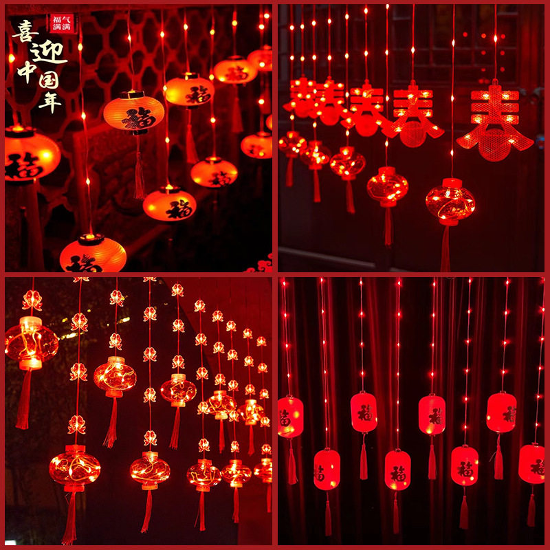 3D新款年彩灯串灯过年小红灯笼