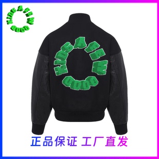 FFF官方AFGK秋冬飞行刺绣国潮宽松男士美式街头刺绣皮夹克棒球服