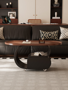 现代简约轻豪华实木可移动小茶几客厅家庭高档沙发边桌带轮子手推