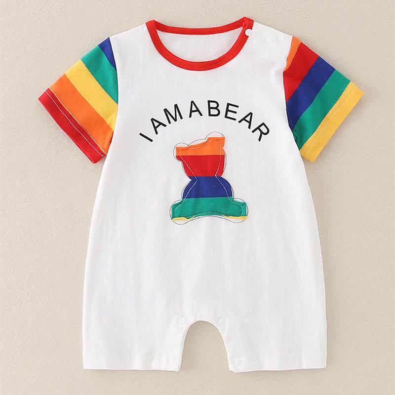 2025夏季新款婴儿a类纯棉衣服百搭短袖婴幼儿薄款爬服宝宝连体衣