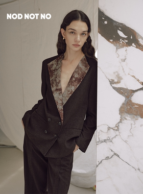NOD NOT NO25AW秋季新品青果领墨染天丝木棉设计感休闲西装套装