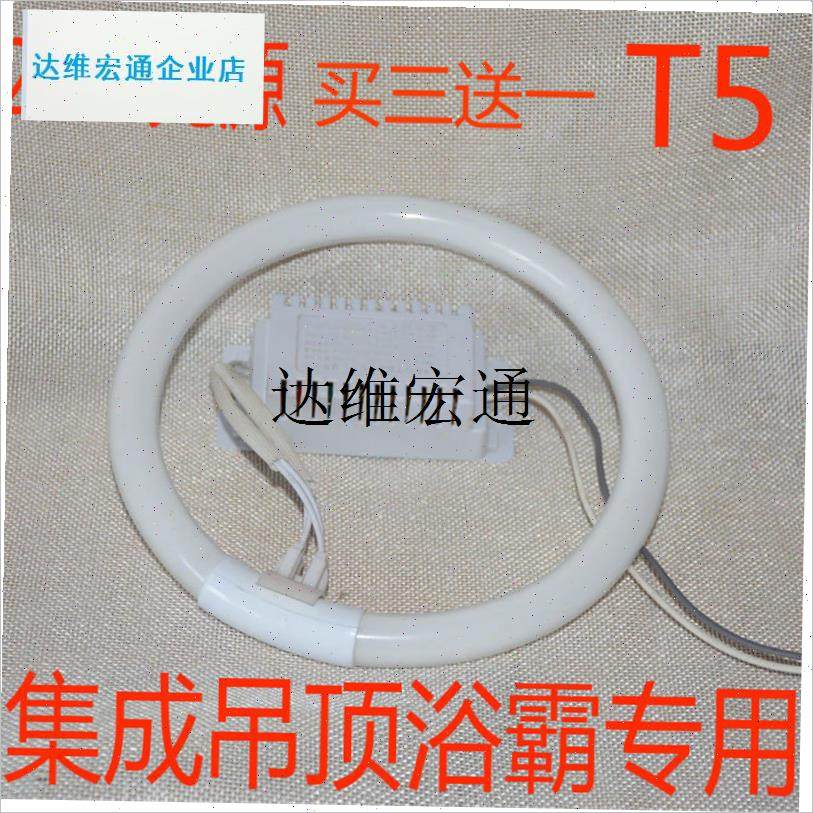 集成吊顶浴霸换气扇用22W瓦w环形灯管T5三基色照明灯管22W镇流器,