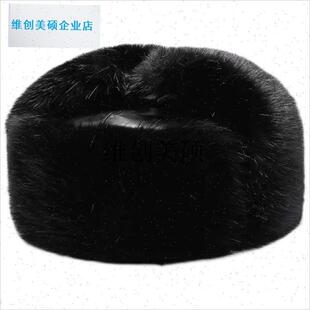 l东北狗皮帽狐狸毛帽中老s年人加棉保暖护耳帽火车头棉帽子雷锋帽