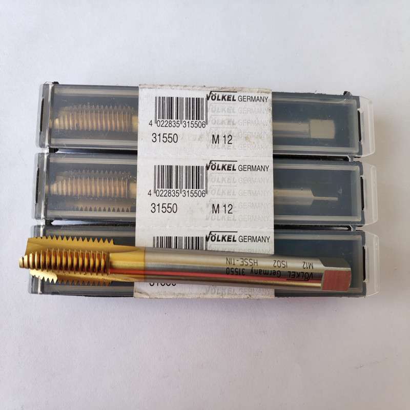 德国volkel进口全磨制机用螺尖丝锥 HSS-E含钴先端金色TiN涂层