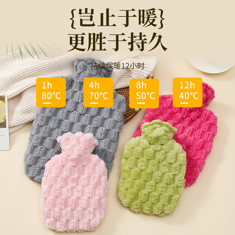 热水袋注水暖肚子暖水袋暖手宝女学生敷毛绒热敷PVC大号冷热两用