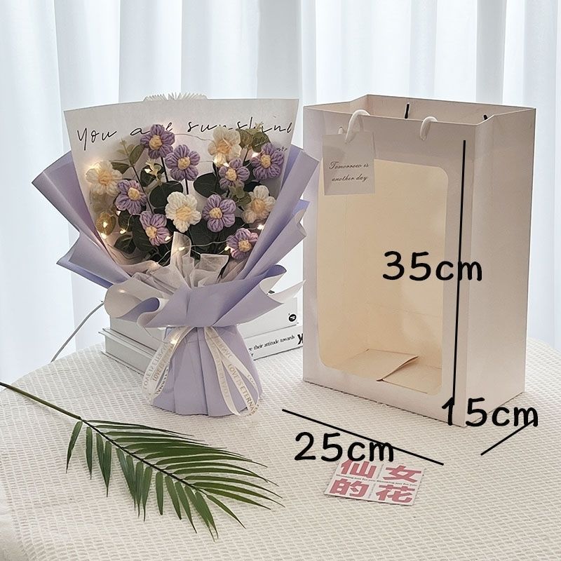 针织花成品毛线花花束假花教师节送老师女友闺蜜