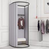 可移动试衣间展示高端门帘换衣便携换更衣室轨道简易帘子架布帘