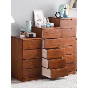 实木多层抽屉式收纳柜迷你夹角缝隙小窄柜家用杂物柜储物五斗柜子