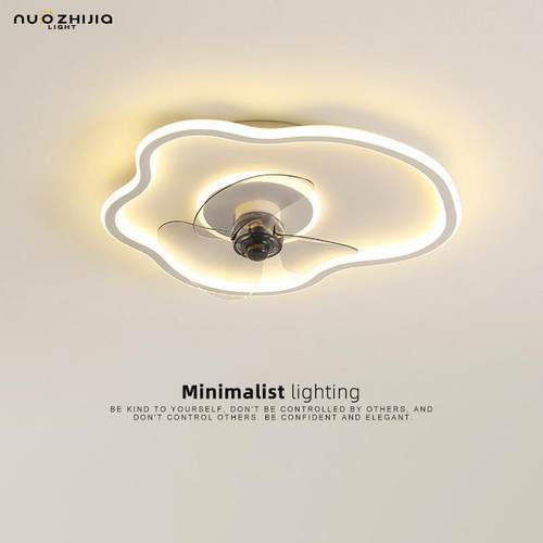 极简卧室吊扇灯北欧家用隐形书房饭厅吊扇灯一体儿童房风扇吸顶灯