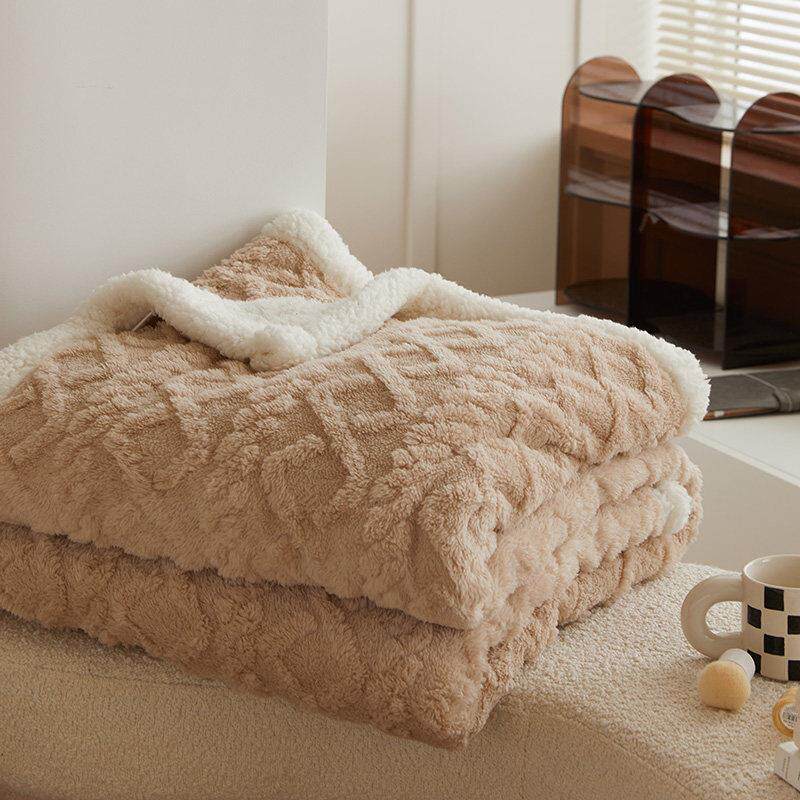 冬季绒毯小毛毯盖腿毯子办公室午睡毯珊瑚绒法兰绒午休毯午睡盖毯